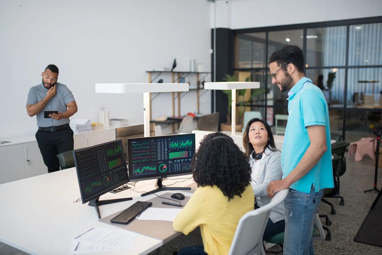 SEO team reviewing analytics together