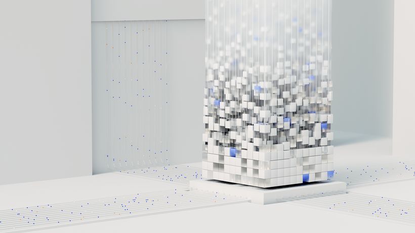 Abstract 3D render visualizing artificial intelligence and neural networks in digital form